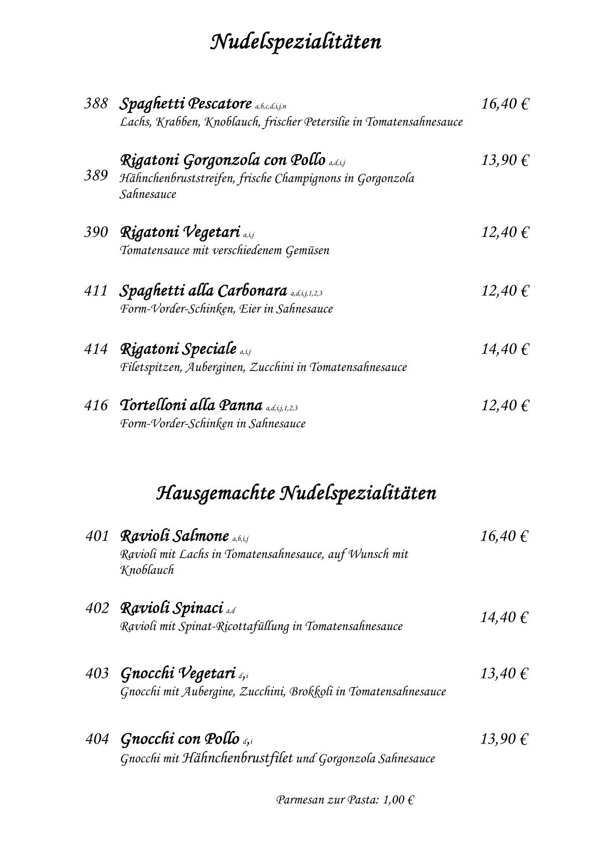 Speisekarte Seite 4